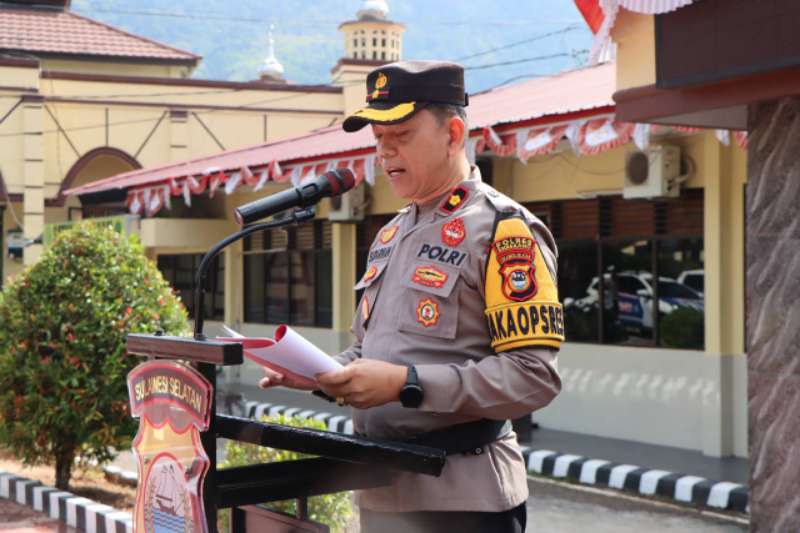 Polres Enrekang Gelar Apel Gelar Pasukan Ops Zebra Pallawa 2023