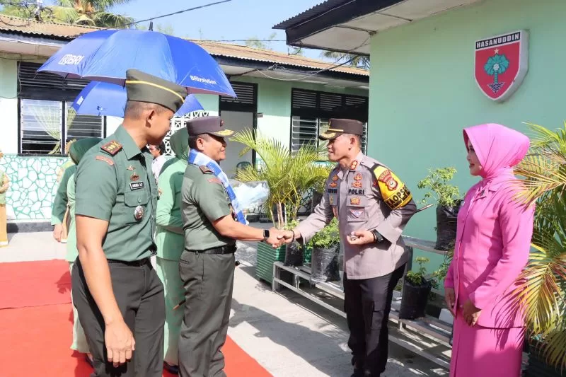 Didampingi Ketua Bhayangkari, Kapolres dan Dandim 1420 Sambut Kunker Danrem 141 Toddopuli di Sidrap