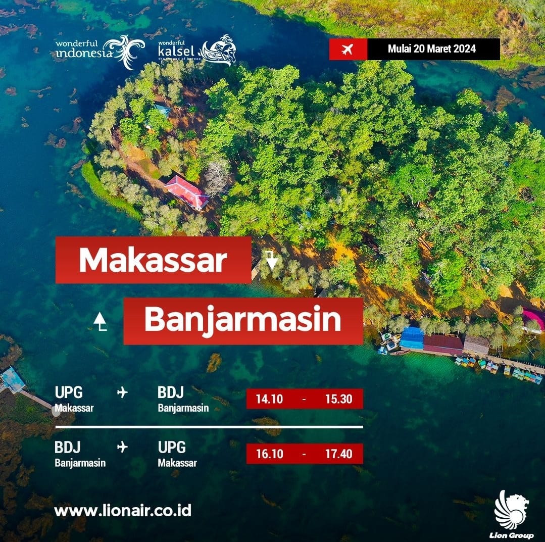 Penerbangan Rute Makassar – Banjarmasin Dibuka, Perkuat Posisi Sulsel Hub Indonesia Timur