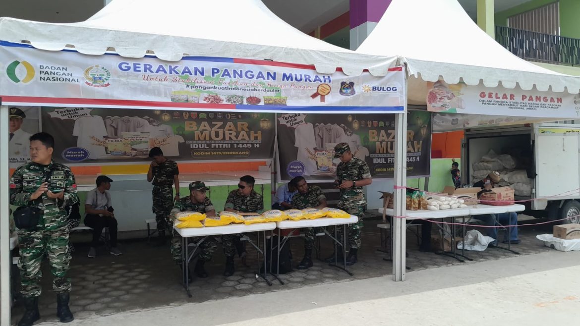 Kodim Enrekang Gelar Bazar Murah Pasokan Pangan Jelang Idul Fitri 2024