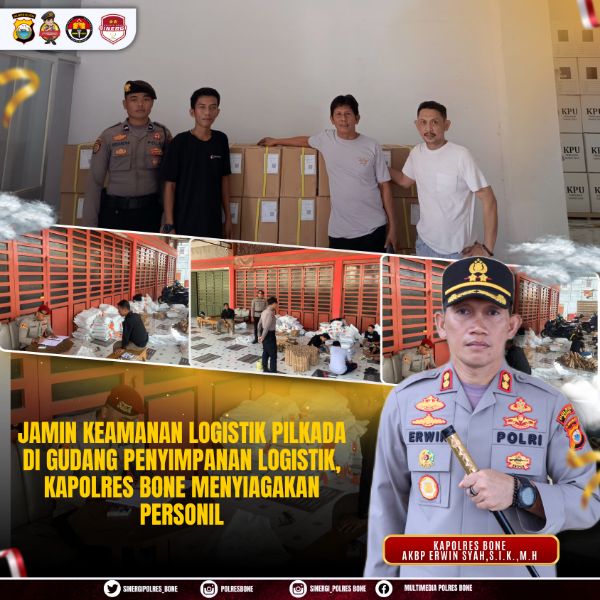 Kapolres Bone Instruksi Siap Siaga Personil di Gudang Penyimpanan Logistik