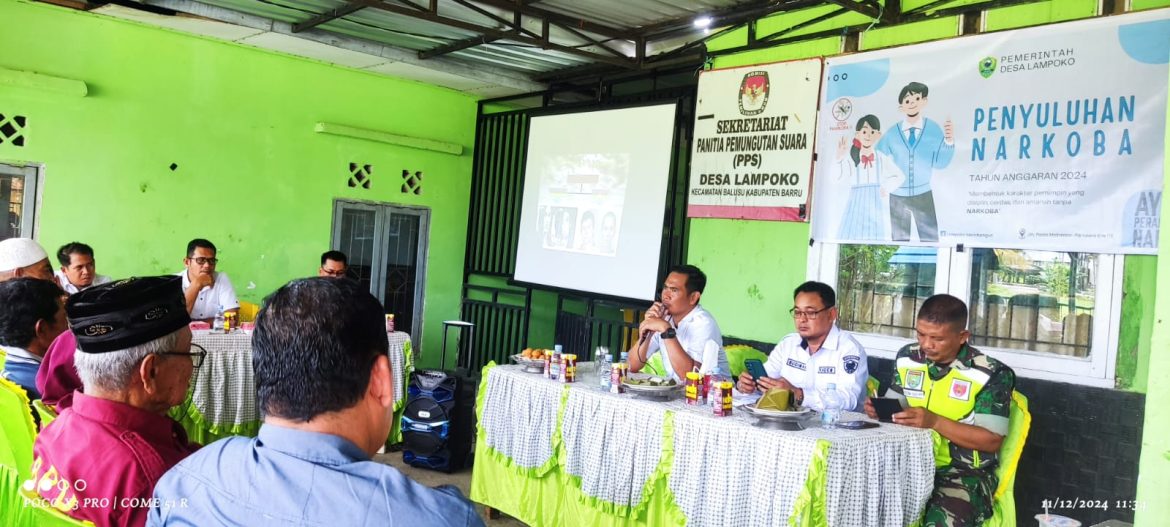 Pemdes Lampoko Gandeng Satuan Narkoba Polres Barru Penyuluhan Hukum Bahaya Narkotika