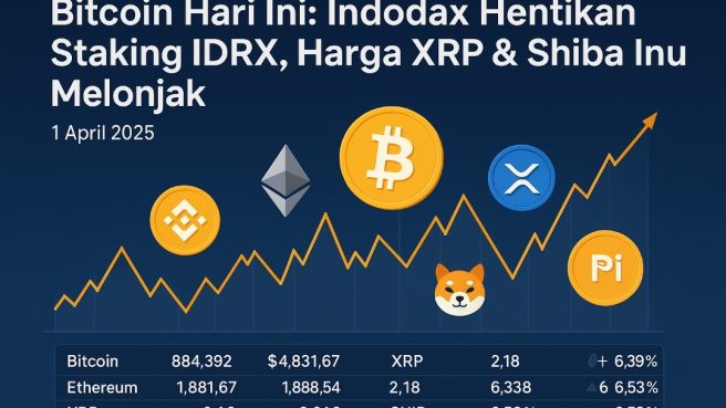 Grafik pergerakan harga kripto dengan logo PenaRakyat.com dan watermark