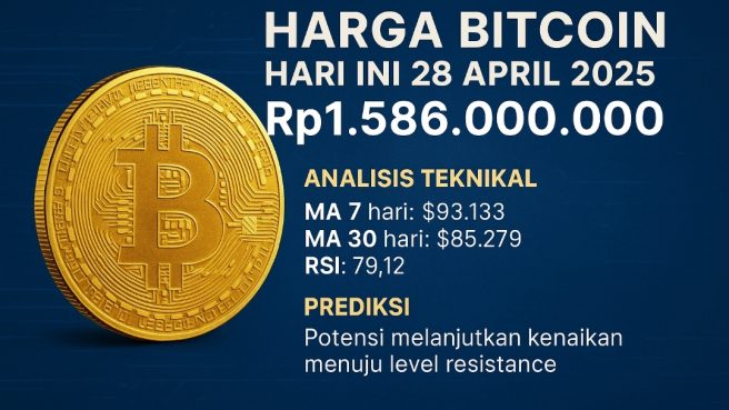 Ilustrasi grafik pergerakan harga Bitcoin dan aset kripto lainnya dari PenaRakyat.com dengan watermark kecil di sudut.