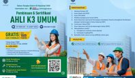 Brosur pendaftaran pembinaan dan sertifikasi Ahli K3 Umum gratis Kemnaker 2026.
