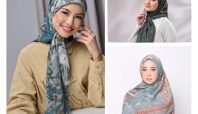 Kolase foto model mengenakan berbagai gaya hijab clean look dengan motif minimalis dan warna lembut untuk tren Ramadan 2026 ala Shopee.