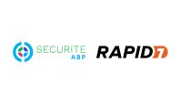Logo resmi ABP Securite dan Rapid7 yang disandingkan berdampingan di atas latar belakang putih sebagai simbol kemitraan strategis keamanan siber.