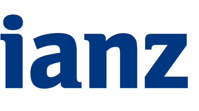 Logo resmi Allianz berwarna biru tua dengan latar belakang hitam transparan.
