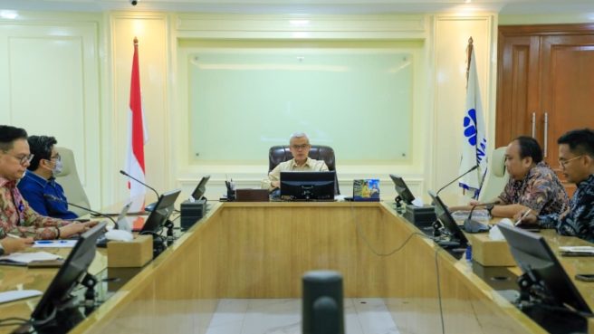 Sekjen Kemnaker Cris Kuntadi menerima audiensi Pertamina Corporate University.