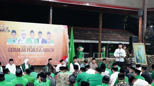 Bupati Wajo Andi Rosman menghadiri peringatan Harlah ke-92 GP Ansor Sulsel di Masjid Tua Tosora, Majauleng.